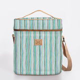 Wine Cooler Jumbo | Laminated Fabric with Genuine Leather Beverage Cooler Fabric Bag by Thandana