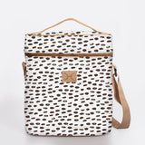 Wine Cooler Jumbo | Laminated Fabric with Genuine Leather Beverage Cooler Fabric Bag by Thandana
