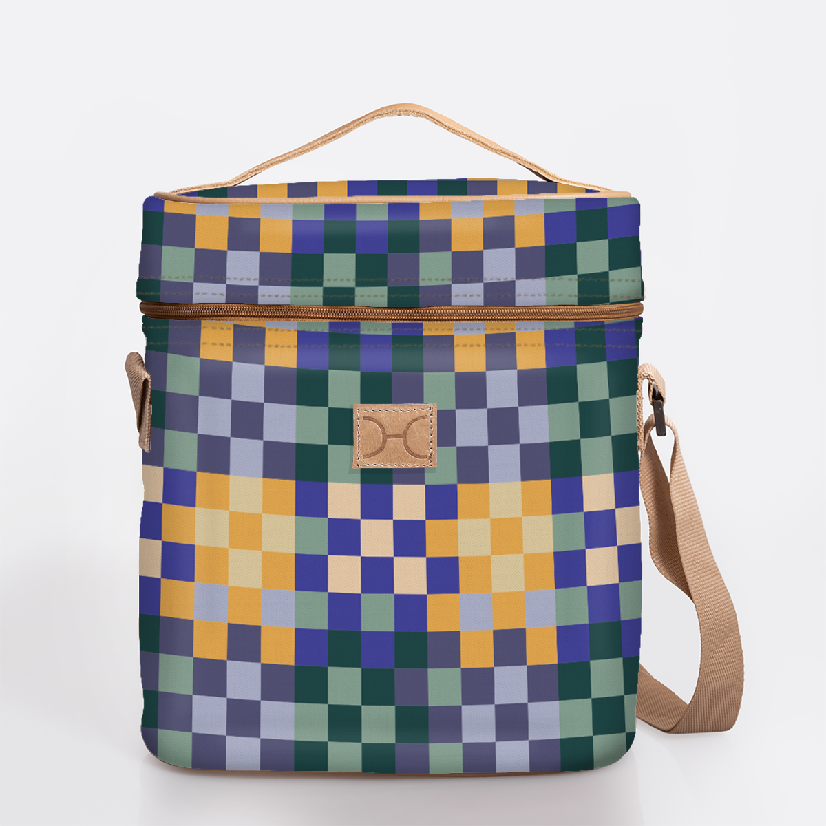 Wine Cooler Jumbo | Laminated Fabric with Genuine Leather Beverage Cooler Fabric Bag by Thandana