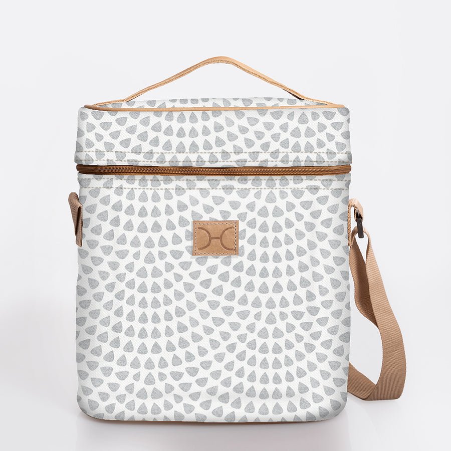 Wine Cooler Jumbo | Laminated Fabric with Genuine Leather Scale Away with me - Moonstruck / Chunky Zip Beverage Cooler