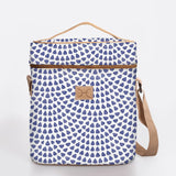 Wine Cooler Jumbo | Laminated Fabric with Genuine Leather Scale Away with me - Dazzling Blue / Chunky Zip Beverage