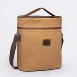 Wine Cooler Jumbo | Wax Canvas with Genuine Leather | Corporate Camel Canvas with Tobac Leather / Gun Metal (default)