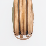 Women’s Double Zip Vanity | Wax Canvas with Genuine Leather Vanity Bag by Thandana