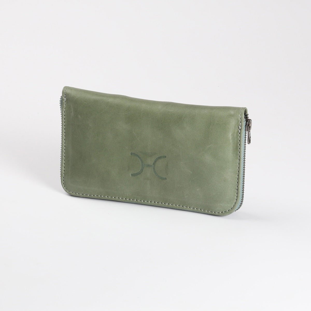 Women’s Large Purse | Genuine Leather Green Leather / Gunmetal (default) Wallet by Thandana