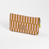 Women’s Large Purse| Laminated Fabric with Genuine Leather Indie - Sunset / Chunky Zip Ladies Large Wallet Fabric