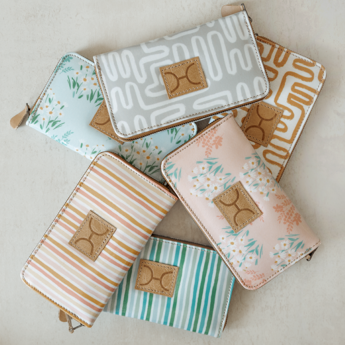 Women’s Large Purse| Laminated Fabric with Genuine Leather Ladies Large Wallet Fabric by Thandana