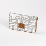 Women’s Large Purse| Laminated Fabric with Genuine Leather Ladies Large Wallet Fabric by Thandana