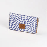 Women’s Large Purse| Laminated Fabric with Genuine Leather Scale Away with me - Dazzling Blue / Chunky Zip Ladies Large