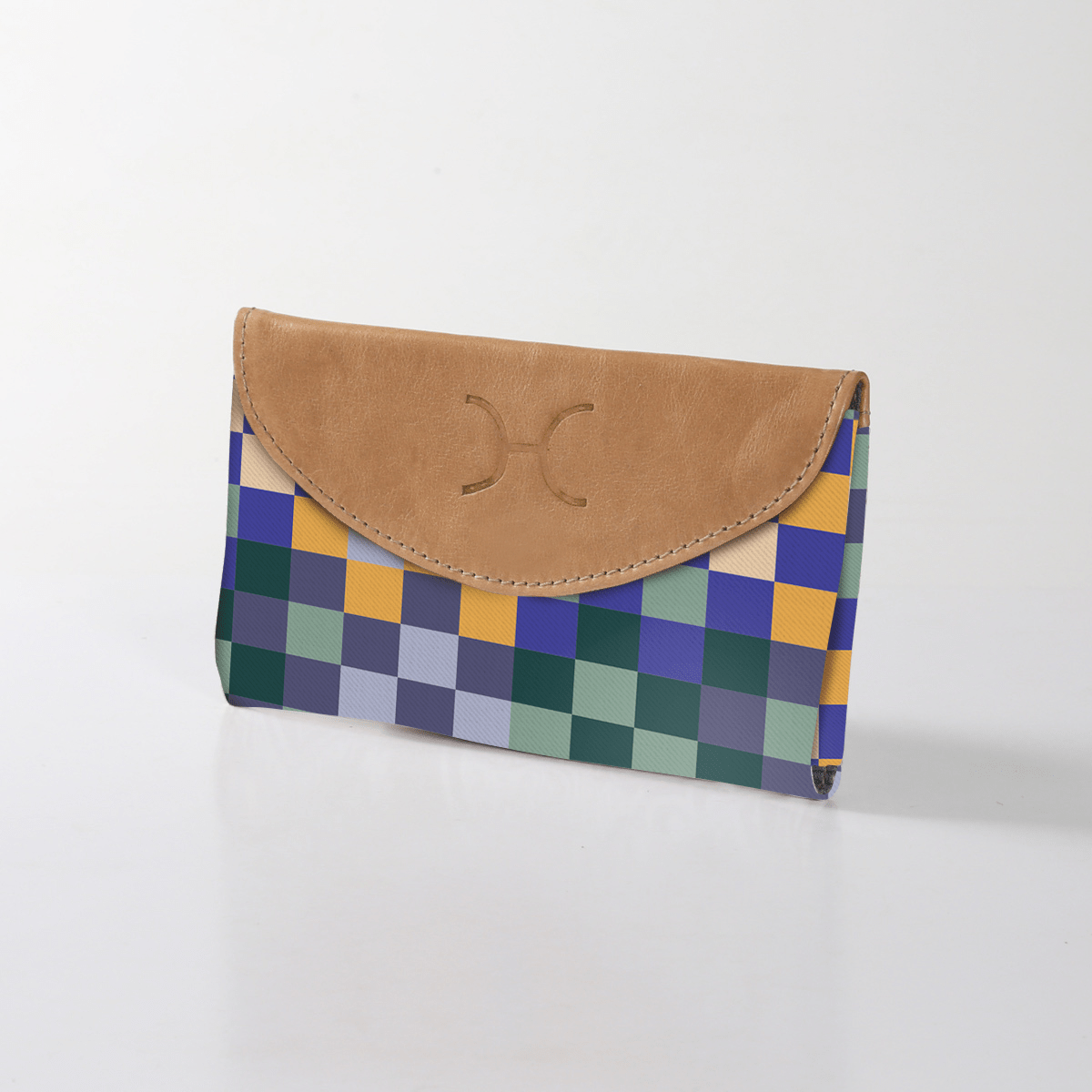 Women’s Purse | Laminated Fabric with Genuine Leather Checker - Jet Ladies Wallet by Thandana