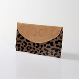 Women’s Purse | Laminated Fabric with Genuine Leather Cheetah - Coffee Ladies Wallet by Thandana