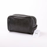 Women’s Single Zip Vanity | Genuine Leather Black Leather Vanity Bag by Thandana