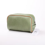 Women’s Single Zip Vanity | Genuine Leather Green Leather Vanity Bag by Thandana