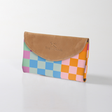 Women’s Wallet | Laminated Fabric with Genuine Leather Checker - Preppy Ladies Wallet by Thandana