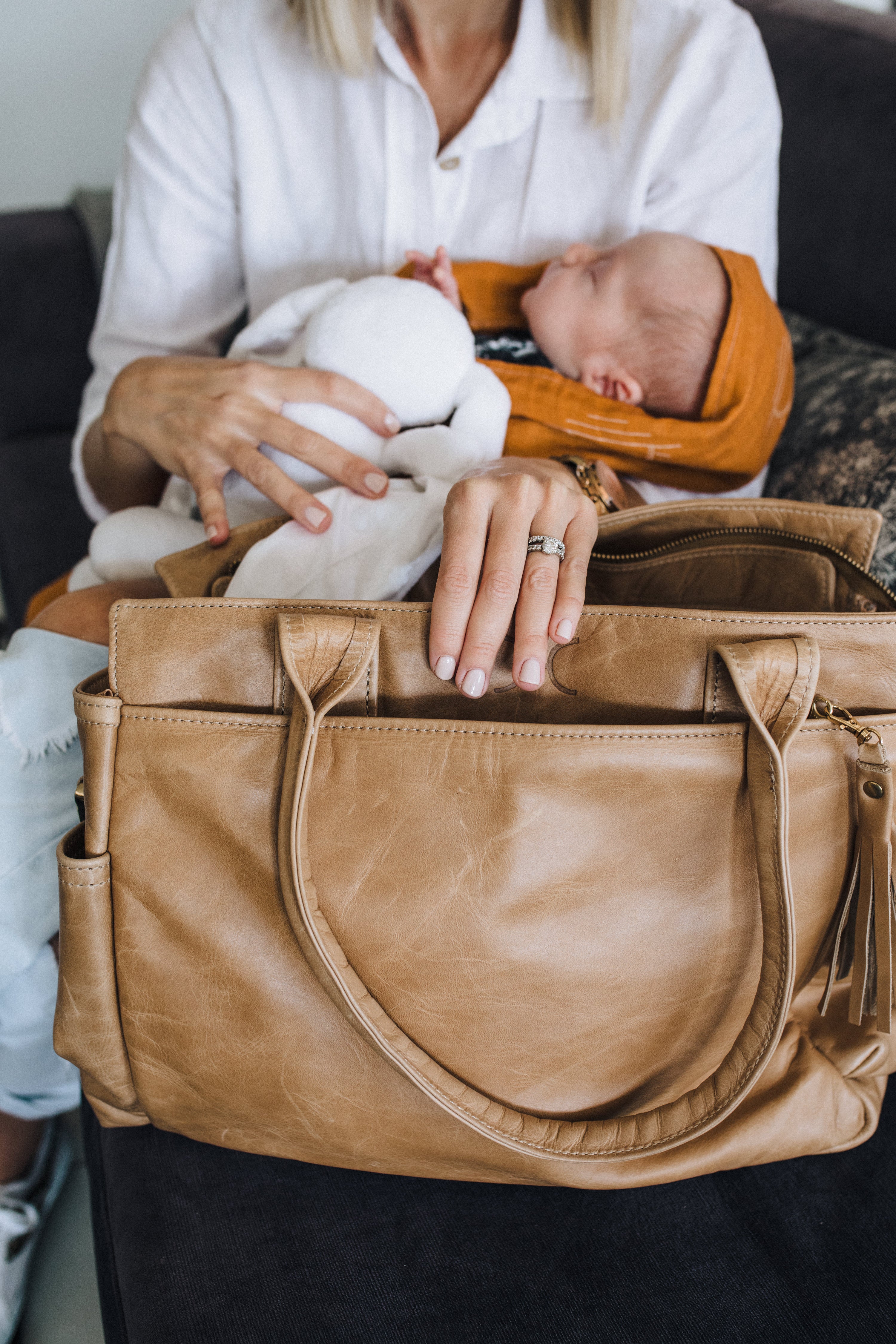 Noa Nappy Bag Leather