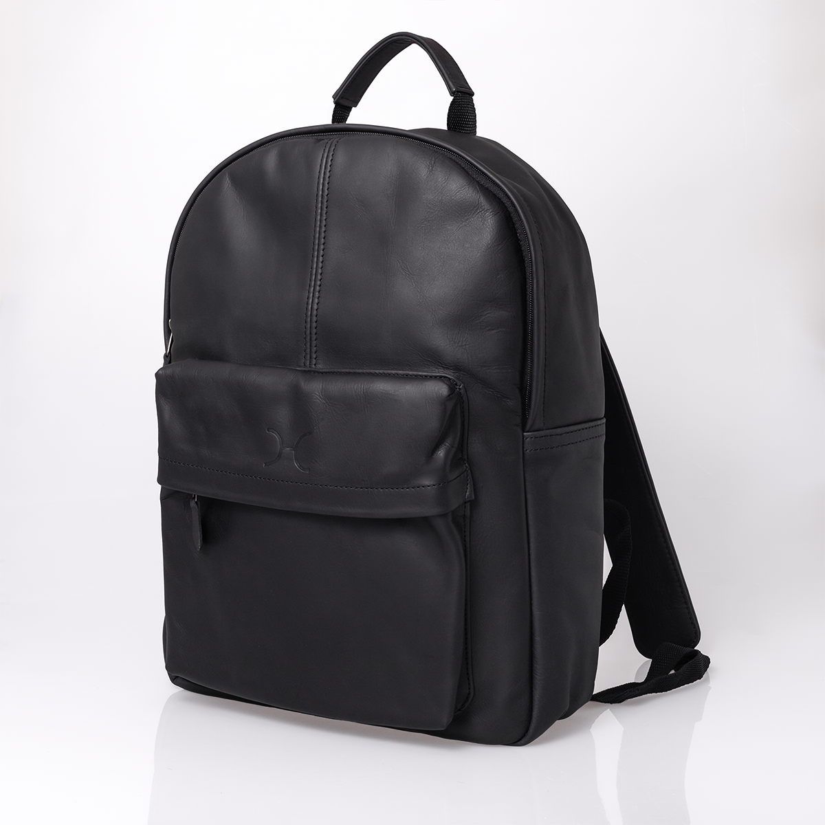 Black leather rucksack bag hot sale