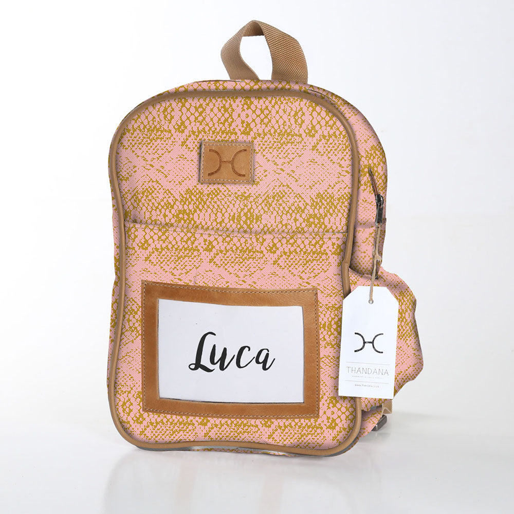 Kids Backpack | Laminated Fabric with Genuine Leather | In Stock