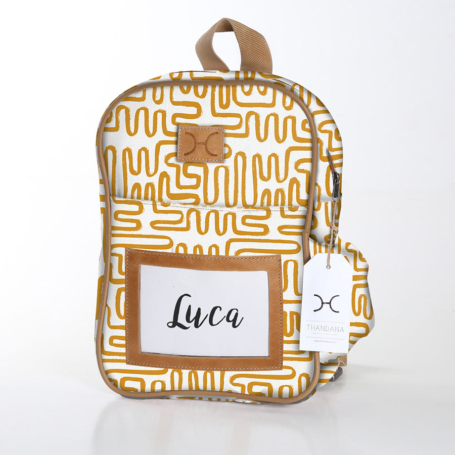 Kids Backpack | Laminated Fabric with Genuine Leather | In Stock
