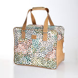 Large Weekender Luggage | Laminated Fabric with Genuine Leather