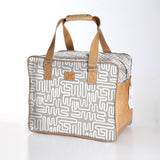 Large Weekender Luggage | Laminated Fabric with Genuine Leather