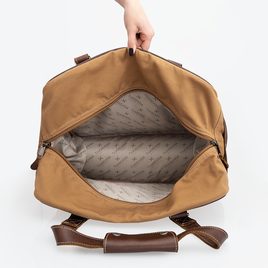 Large Weekender Luggage | Wax Canvas & Leather