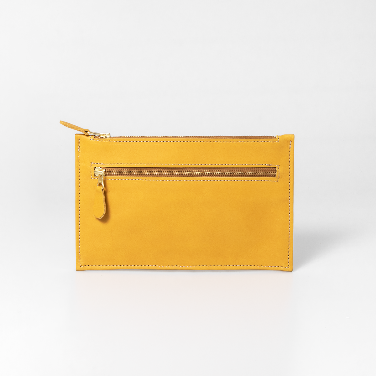 Double Zip Pouch Purse | Leather
